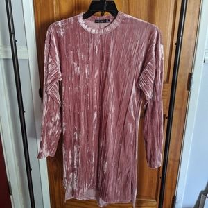 Nasty Gal Velvet long sleeve mini dress